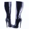 Wonderheel 16cm Stiletto heel Boots Thick Matte Leather sexy Super Girls Nightclub Platform Knee High Boots Big size