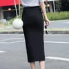 Jupes 2022 Été Dames Office Work Wear Elegant Split Midi Femmes High Taille Stretch Slim Slim Black Crayon Jupe Plus Taille X400