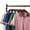 Arrivée Mode Polo Hommes Camisa Masculina Coton Respirant Hommes Polo Hommes Polo Double Côté Rayure Slim Fit Marque 220702