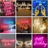 S Led personnalisé néon signe pour fête de mariage Bar chambre décoration murale lettres personnelles 220615