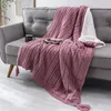 毛布inya高品質の羊冬の暖かさニットウール毛布ソファー/ベッドカバーキルト