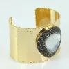 Bangle elegante mode slangenhuid manchet armbanden met shell kralen en strass charme zilver/gouden kleur open voor damesbangleBangle