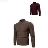 Trendy gestrickter Pullover halb hoher Kragen bequeme Twist -Farb -Männer Pullover Männer Pullover Pullover Kleid L220801