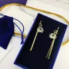Hoop Lotus Tassel Earrings with Packaging Box Fashion Long Earring Natural Flower Shape Girls Ornaments Christmas Gifts