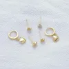 Hoop & Huggie Silver Color Copper Zircon Love Hear Earrings For Women Simple Temperament 6-piece Earring Set Korean JewelryHoop Dale22