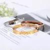 High Quality Electroplated 18K Gold Cuff love bangle 316L Stainless Steel Jewelry Fashion Designer Bracelet for Women