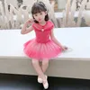 Robe pour enfants jupe de danse gaze robe de performance en coton pour enfants fille Tutu princesse vent