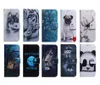 Läderplånbokfodral för iPhone 14 Pro Max Motorola Moto G Stylus 5G 4G 2022 G52 E32 Animal Flower Lion Panda Dog Wolf Tiger ID Card kortplats Flip Cover Holder Pouch Purse Purse Purse