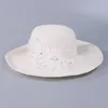 Wide Brim Hats Lady Summer Sun Hat Fashion Sun-Shading Straw Flower Crystal Sequin Decorative Adult Travel Wild Beach HatWide Chur22