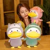 1Pc 33Cm Cute Duck Cos Dinosaur Bear Frog Plush Toys For Kids Cartoon Stuffed Animal Doll Pillow ldren girls Beautiful Birthday Gift J220729