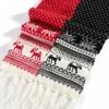 Écharpes de Noël Écharpe pour femmes Hommes Flocon de neige Elk Tricoté Rouge Noir Blanc Long avec des glands Vintage Lovers Couple Fringe