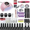 Zestawy do paznokci 90W Zestaw podarunkowy z 30 kolorami żel Polski zestaw manicure Acryl Kit Wysoka jakość wiertła 20W4414801