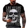 T-shirt pour hommes 3d mode crâne impression T-shirt Style Punk été Hip Hop à manches courtes vêtements surdimensionné Camiseta