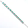 luckyshine fashion seller 925 silver green topaz square handmade silver crystal bracelet b0915