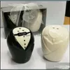 Bomboniere Souvenir per gli ospiti Sposa e sposo Strumenti per spezie in ceramica Salt Pepper Shaker Drop Delivery 2021 Herb Kitchen Kitch