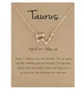 Gold Plated 12 Constellation Horoscope Sign Astrology Zodiac Star Necklace Birthday Gifts for Women Girls