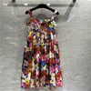 2022 Kvinnor Summer Vest Long Dress Sexiga klänningar med trädgårdstryck kvinnliga designerklänningar ärmlösa tee kläder7208913