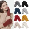 Fünf Finger Handschuhe 2022 Winter Warme Gestrickte Volle Finger Touchscreen Handschuhe Woolen Weibliche Dicke Frauen Radfahren Fahren