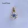 Lockets Gerçek 18K Beyaz Altın Kolye 1CT Moissanite Kolye 6.5mm VVS Lab Diamond Rose Fine Twelry Kadın Nişan Hediyesi AU750lockets