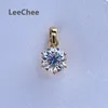 로켓 진짜 18K 화이트 골드 펜던트 1ct Moissanite 목걸이 6.5mm VVS 실험실 다이아몬드 여성 약혼 선물 AU750Lockets를위한 고급 보석