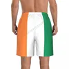 Męskie spodenki Summer Ireland Flag Flagi plażowe Surfing M-2xl poliestrowe stroje kąpielowe Runningmen's317a