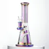 9 Inch Mini Hookahs Glass Bongs Rainbow Colorful Oil Dab Rigs Showerhead Perc Percolator Bong 14mm Female Joint Water Pipes With Quartz Banger & Bowl