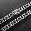 Large Heavy 15MM 8.26in 24in Mens Necklace Bracelet Jewelry Set Stainless Steel Smooth Cuban Curb Link Chain High Polishe for Mens