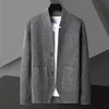 Camisolas Masculinas Preto Cardigan Suéter Masculino Quente Masculino Casacos Vestuário 2022 Inverno Casual Jaqueta De Malha Malha Homme Oversized Masculino