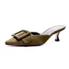 Сандалии женские летние женские шлепанцы большой размер 42 базовый стиль обувь детские замшевые тапочки с французской пряжкой женские сандалии с острым носком