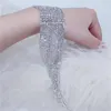 Łańcuch łańcucha Long Tassel Rhinestone Bransoletka biżuteria dla kobiet Wedding Bridal Crystal Oświadczenie Bijoux bransoletki