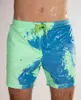 Summer DrawString Beach Stor storlek Löst shorts för män Termisk missfärgning Kids Simning Korta byxor 003