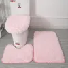 Vaste kleur badkamer mat set pluizige haren bad tapijten moderne toilet deksel deksel tapijten kit 3 stks/set rectangle 50x80 50x40 45x50cm 843 d3