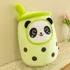 دمى Plush Panda Milk Tea Cup Doll Plush Toy للفتيات للنوم وسادة كبيرة بالجملة