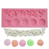 Baking Moulds European Flower Belt Buttons Silicone Mold Cake Decoration DIY Chocolate Pastry Dessert Fondant Resin Kitchen ToolBaking