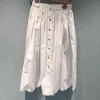 white large skirt embroidered stitched single breasted shirt versatile loose new summer style
