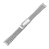 Titta på band Jubileum Watchband Strap Men's 20mm 316L rostfritt stålarmband Silver Glid-låsspänne för 40mm underväska