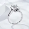 Мода 925 серебряное кольцо 6,5 мм муассанит камень качество 1 карат белый D цвет драгоценный камень обручальные кольца