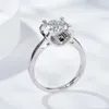 Bague en argent sterling 925 0.5CT Moissanite Bagues de fiançailles pour dames