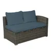 Topmax 4 Pcs Ao ar livre Ao ar livre PE Rattan Rattan Sofá Sectuber Sofá Jardim Patio Mobiliário Conjunto (Almofada Cinzenta)