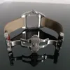 Orologio quadrato da uomo Orologi da polso meccanici automatici da 40 mm cinturino in pelle luminosa cassa in acciaio inossidabile quadrante dorato specchio zaffiro orologi di lusso Montre De Luxe