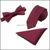 Szyi krawaty mody Akcesoria Mężczyźni Tuxedo Jacquard Tkane krawat krawat chusteczka kieszonkowa kieszonkowa zestaw BWTQN0086 DROP DOBRY 2021 MR
