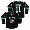 Nik1 Filme Personalizado Gelo Hóquei Faculdade 11 Zach Parise Jersey Blank North Dakota Lutando Sioux 9 Jonathan Toovs University All Stitched Green Black Team