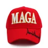 Chapeau de broderie MAGA Trump 2024 Casquette de baseball en coton rouge noir pour l'élection