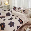 New Small Fresh Cotton Ground Wool Four Piece Set Thickened Bed Sheet Single Double Dormitory