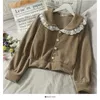 Korobov Korean Vintage Lace Patchwork żeńskie koszule biuro elegancka peter Pan kołnierz blusas mujer pojedynczy piersi 220817