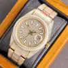 Full Diamond Mens Watch Automatic Mechanical Watches 40mm Lady Wristwatch gjord av 904L rostfritt stål Montre de Luxe