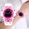 Montres-bracelets Étanche Enfants Montre De Sport Pour Filles Garçons Adolescents Enfant Femmes Horloges Électroniques Numériques Montre-Bracelet Transparent Jelly Waterproo