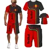 Summer Streetwear Men Set Tracksuit For Man Overdimensionerade kläder 3D Printed T Shirt Shorts Sportwear Mens Tshirts 2 Piece Suit 220621GX