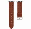 Fashion G Designer Luxe Letter Watchbands Strap voor Apple 42 mm 38 mm 40 mm 44 mm 45 mm Iwatch 2 3 4 5 Watch Bands Lederen armbandstrepen Watchband