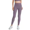 lu-116 Nude Yoga Outfits Calças Mulheres Leggings Alta Elástica Slim Fit Calças Esportivas Fitness Running Gym Roupas Lady Girl Casual Treino Comprimento Total